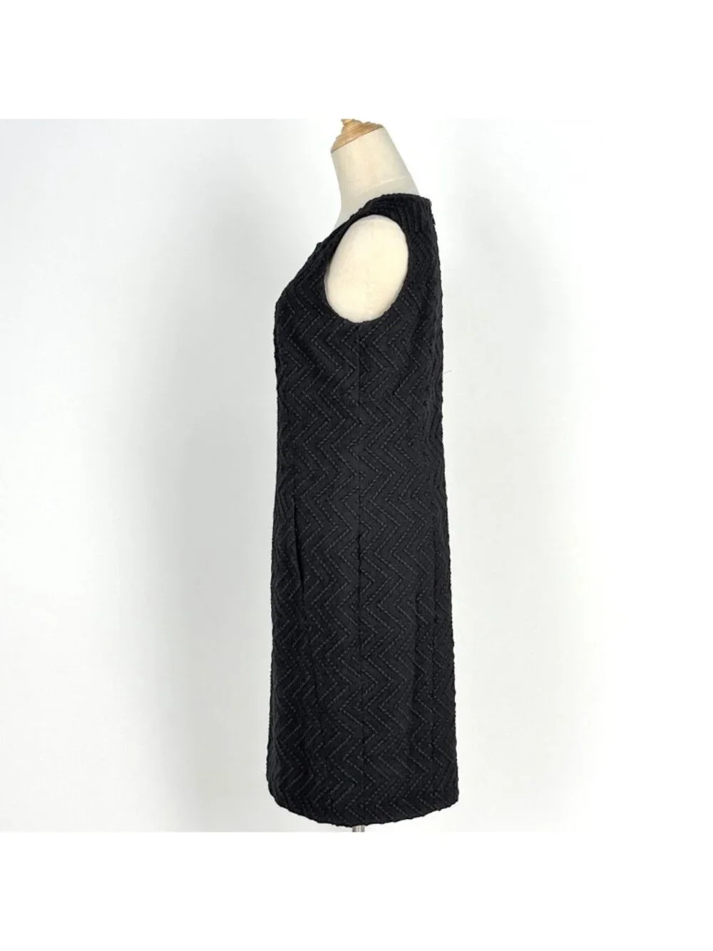 Chanel Sleeveless Dress Long Tight Skirt Wool Black
